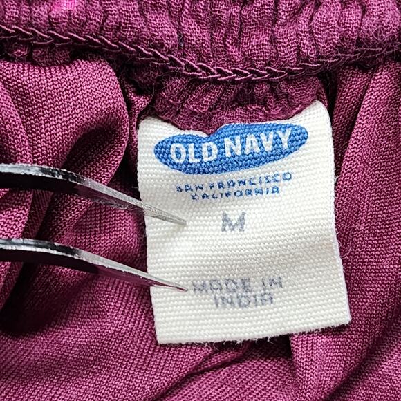 Old Navy Skirt Womens M Purple Plum & Get It Global Gauze Smocked Waist Pull On - Picture 3 of 9